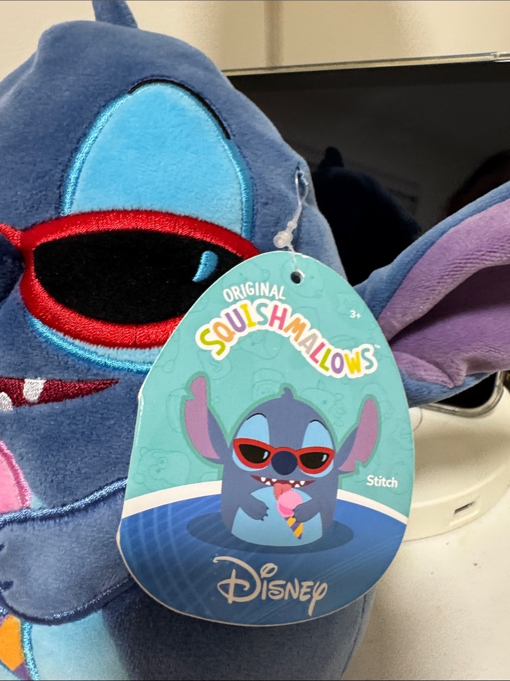 NWT Squishmallow Disney Stitch 8" with Sunglasses & Ice Cream Cone - Picture 8 of 10
